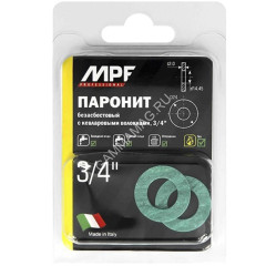 Прокладка безасбестовая 3/4" (паронит 2 шт.) MP (ИС.131192) *10/200