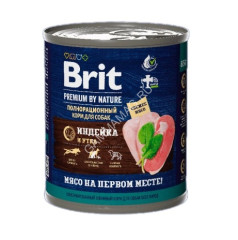 Brit Premium by Nature 0,85кг с индейкой и уткой консервы для взрослых собак всех пород (51199)