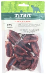TITBIT 0,08кг лакомство колбаса Чоризо, Золотая коллекция для собак