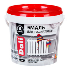 Эмаль для радиаторов акриловая белоснежная шелковисто-матовая 1 кг ДАЛИ 1/6/384