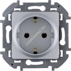 Механизм розетки "Inspiria" СП 1-м алюминий з/к 16А IP20 Legrand 673722 *10/100