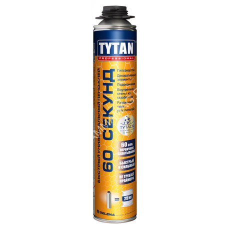 Клей-пена монтажная профес. "TYTAN" GUN 60 секунд 750 ml 26296/16319 *1/12