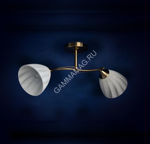Люстра N2938/2 AB 2*40W E27 (h=520 w=200 l=240) VERNER LIGHTING *1