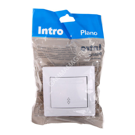 Выключатель "Intro Plano" СП 1кл. белый на 2 направления 10А-250В IP20 1-103-01 *10/200