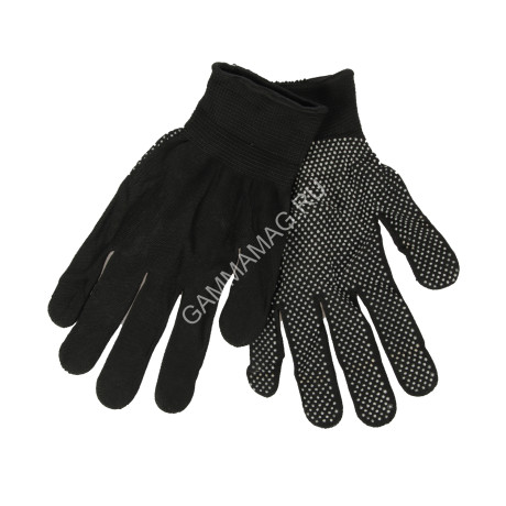 Перчатки нейлон с ПВХ точ 15кл 25 гр черные (4116Р) *10/500/1000