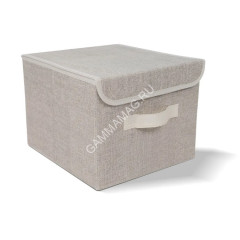 Короб для хранения нетканый материал "Linen" 300х400x250мм с крышкой 17101 "EG" *1/12