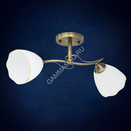 Люстра N2945/2 AB 2*40W E27 (h=240 w=220 l=520) VERNER LIGHTING *1