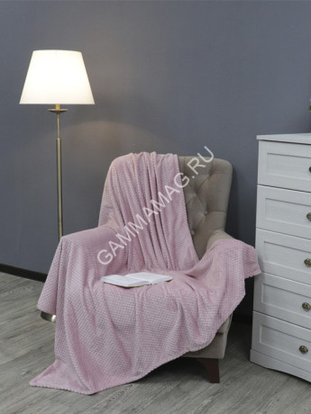 Плед 150*200см фланель жаккард r-ромбики розовый 14-1909 TF FNJ PI2 1520 Absolute *1