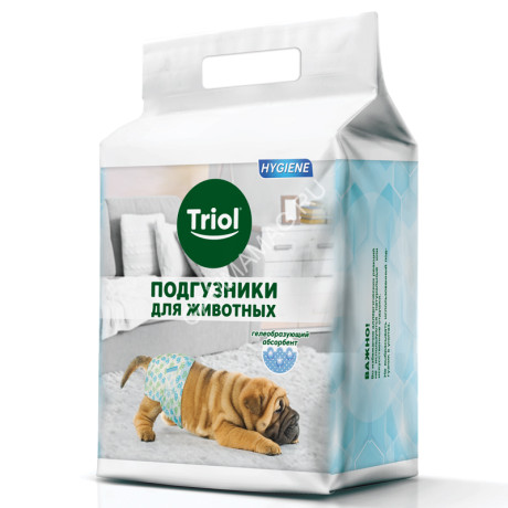 Подгузники (Triol) M 7-16кг (12шт) для животных