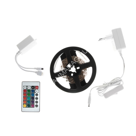 Лента светодиодная 3м RGB 7,2Вт/м IP20 SMD5050 IR-контроллер SQ0331-0227 TDM *1/20