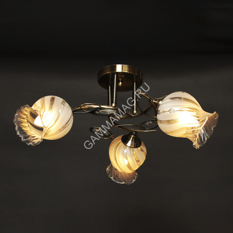Люстра N1656/3 AB Е27 3*40Вт ( h=280; d=470) VERNER LIGHTING *1
