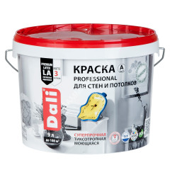 Краска акриловая для стен и потолков 9 л ДАЛИ PROFESSIONAL моющаяся матовая База А *1/44