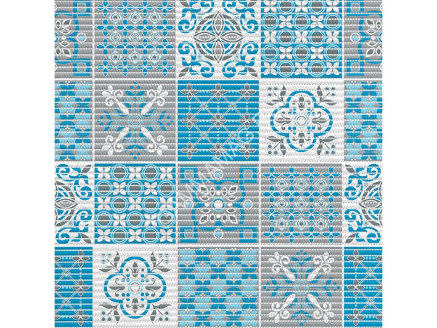 Коврик для ванной ПВХ шир. 65см х15м "V-line" Фотопечать 225PT turquoise "Преображение" бирюзовый*15