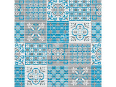 Коврик для ванной ПВХ шир. 65см х15м "V-line" Фотопечать 225PT turquoise "Преображение" бирюзовый*15