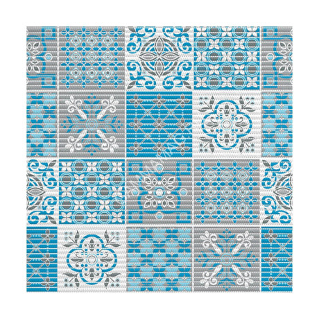 Коврик для ванной ПВХ шир. 65см х15м "V-line" Фотопечать 225PT turquoise "Преображение" бирюзовый*15