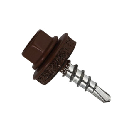 Саморезы кровельные BROZEX 5,5*19 RAL8017 (3000шт) (темно-коричневый) промтара к *1