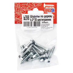 Шурупы по дереву BROZEX 6,0*30 шестигранник (10шт) *10/100