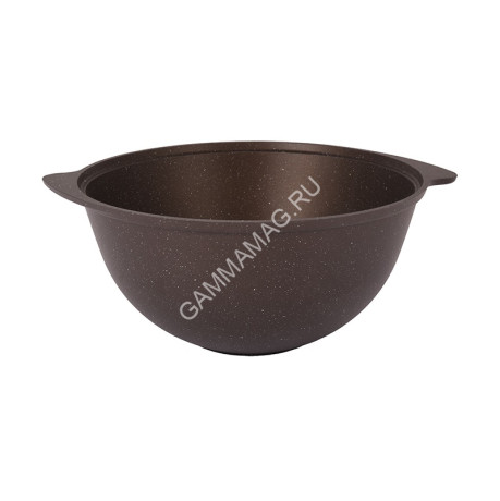 Казан алюм.а/приг.литой Kukmara "Мраморная" кофейн. 6,0л Металл.кр., d дна125мм кмк65а (Кукмор) *1/2