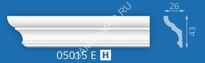 Плинтус потолочный "Формат" 05015Е 2.0м 26*43 (подходит для натяжного потолка)*120