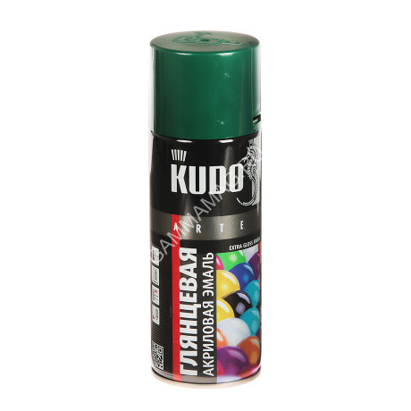 Эмаль-аэрозоль темно-зеленый 520/270 мл RAL 6016 KUDO *1/12