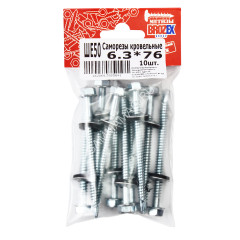 Саморезы кровельные BROZEX пакет 6,3*76 (10шт) *10/100