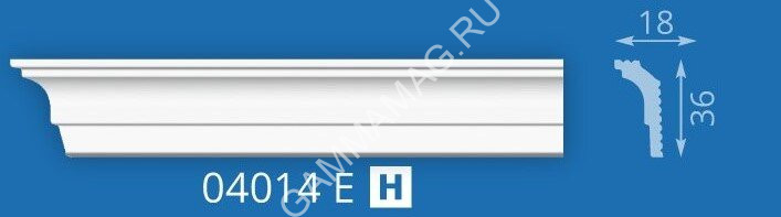 Плинтус потолочный "Формат" 04014Е 2.0м 18*36 (подх. для натяжного потолка) *180 (углы арт.БО528)
