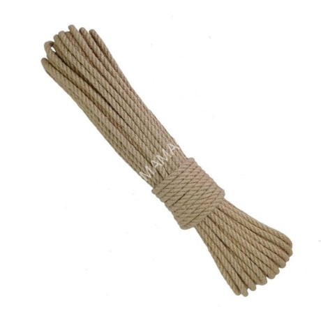 Веревка джутовая d 6мм дл.20м крученая арт.10019 ("Сибшнур") *1/25
