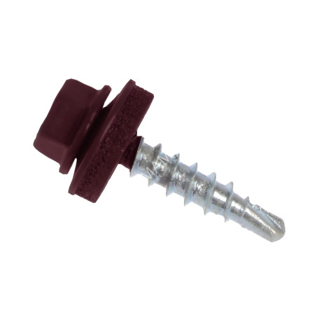 Саморезы кровельные BROZEX 5,5*25 RAL3005 (3000шт) (винно-красный) промтара к *1