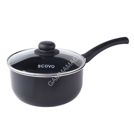 Кастрюля алюм.а/приг. Scovo "Consul" 1,3л d16см Длинн.ручка, Стек.кр. RC-030 ("Сково")*1/6