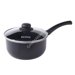 Кастрюля алюм.а/приг. Scovo "Consul" 1,3л d16см Длинн.ручка, Стек.кр. RC-030 ("Сково")*1/6