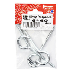 Шуруп "полукольцо" BROZEX 6*60 оцинков. (4шт) *10/100