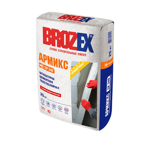 Штукатурка цементная СР 340 Армикс для стен 25 кг (ШС34) BROZEX *1/56