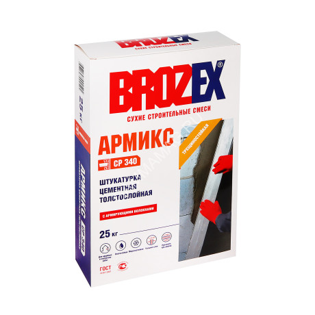 Штукатурка цементная СР 340 Армикс для стен 25 кг (ШС34) BROZEX *1/56