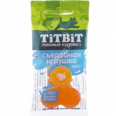 TiTBiT 0,02кг съедобная игрушка косточка с индейкой Mini для собак