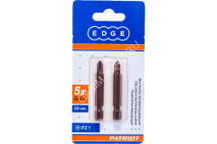 Бита крестовая PZ1х50мм (2шт) фрезерованная S2 хвостовик1/4"Е EDGE PATRIOT *1/20/240