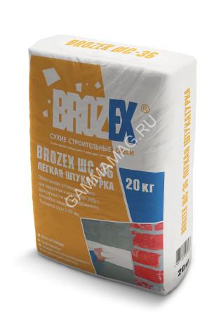 Штукатурка цементная СРМ 36 Лайт (ШС-36) 20 кг BROZEX *1/64