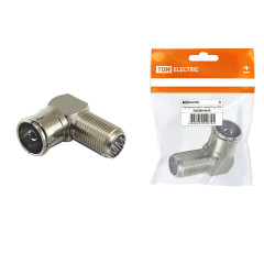 Переходник TV гнездо F - гнездо TV угловой TDM SQ1809-0015 инд шк *10/100