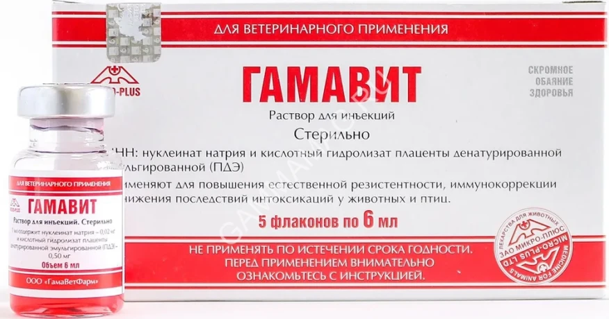 Гамавит 6мл витаминно-аминокислотный иммуномодулятор (5шт) (ЛИЦЕНЗИЯ)