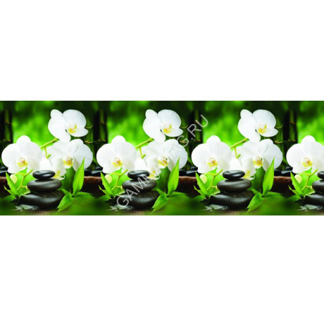 Панель АБС "Белая орхидея" (фартук) (3,0*0,6м) *1