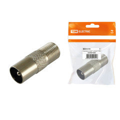 Переходник TV гнездо F - штекер TV TDM SQ1809-0006 инд шк *10/100