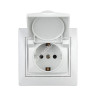Розетка "Intro Plano" СП 1-мест. белый з/к крышка 2P+E Schuko 16А-250В IP20 *10/100