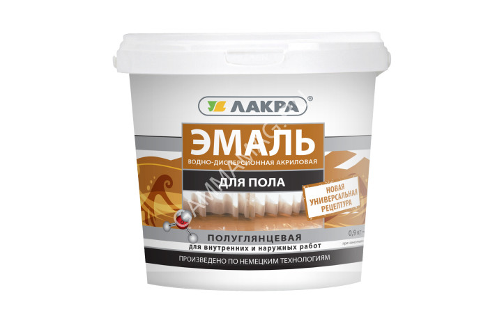 Эмаль акриловая для пола золотисто-коричневая 0,9 кг Лакра *1/6/432