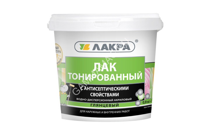Лак акриловый для наружных и внутренних работ тонированный Сосна 0,9 кг Лакра * 6/432