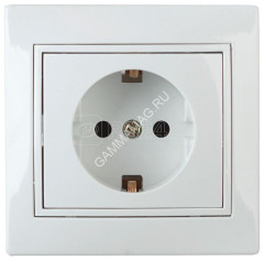 Розетка "Intro Plano" СП 1-мест. белый с/з 2P+E Schuko 16А-250В IP20 1-202-01 *10/200
