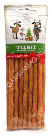 TiTBiT 0,08кг колбаса Сальчино для собак (Новогодняя коллекция)