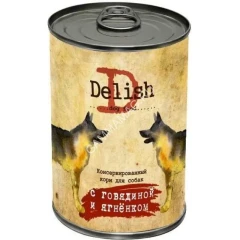 Delish 0,97кг говядина и ягнёнок консервы для собак