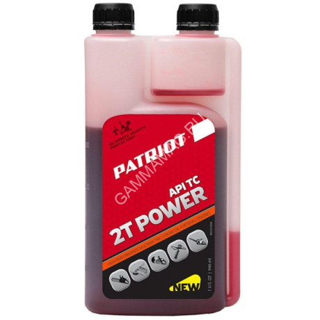 Масло д/2-х тактных двигателей 1л минеральное POWER ACTIVE 2Tдозаторное PATRIOT *1/12