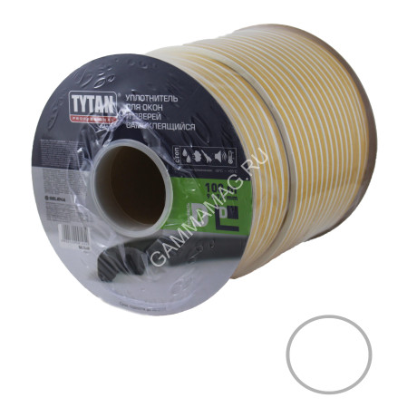 Уплотнитель для окон/дверей TYTAN D100(50 п.м) белый 91454 *50