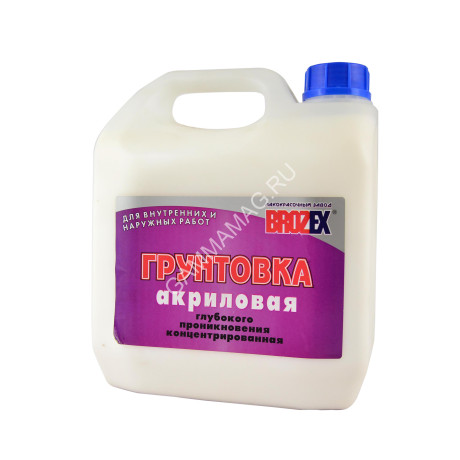 Грунтовка акриловая для внутренних и наружных работ 10кг BROZEX глуб. проник. концентрат 1:2 *1/60