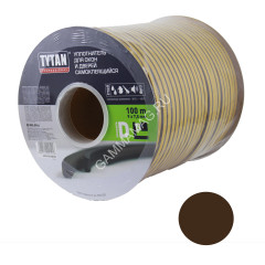 Уплотнитель для окон/дверей TYTAN D100 (50 п.м*2) коричневый 91416 *50